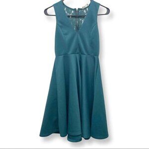 Altar'd State Dress‎ Teal Lace Back Party Cocktail Sleeveless Dress Size S